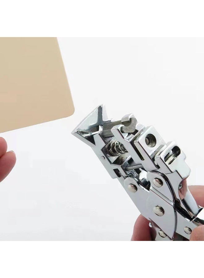 كارتوجيفز مثقب 3 في 1 لبطاقات الهوية، مثقب بطاقات يدوي لمواد PVC، وبطاقات العمل، والورق المقوى، فتحة مستطيلة 1/8 بوصة × 33/64 بوصة، فتحة دائرية 3/16 بوصة، وأداة تقريب الزوايا R5 - Image 2